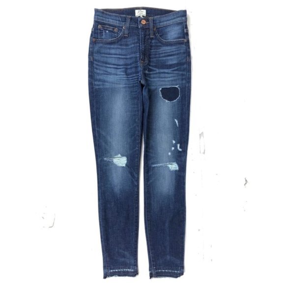 J. Crew Sz 26 Lookout High Rise Skinny Cotton Stretch Denim Jeans‎ - Picture 1 of 9